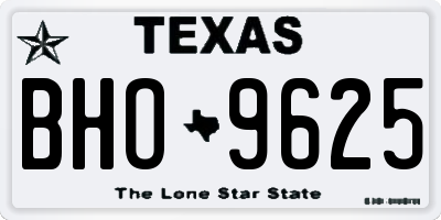 TX license plate BHO9625