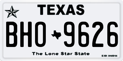 TX license plate BHO9626