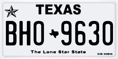 TX license plate BHO9630