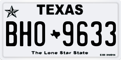 TX license plate BHO9633