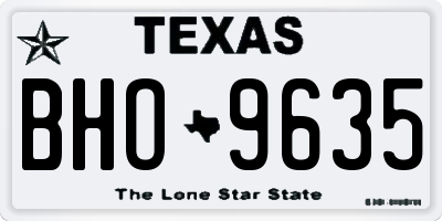 TX license plate BHO9635