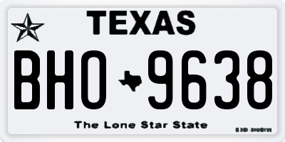 TX license plate BHO9638