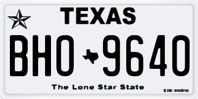 TX license plate BHO9640