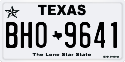 TX license plate BHO9641
