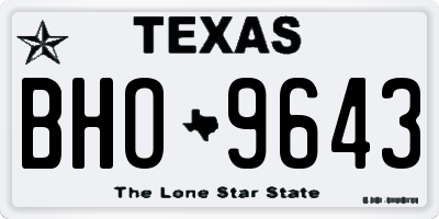 TX license plate BHO9643
