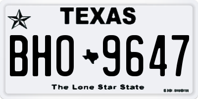 TX license plate BHO9647