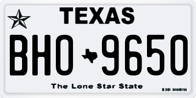 TX license plate BHO9650