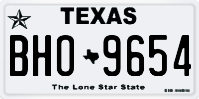 TX license plate BHO9654
