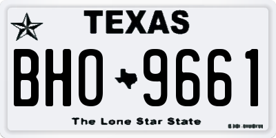 TX license plate BHO9661