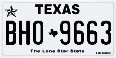 TX license plate BHO9663