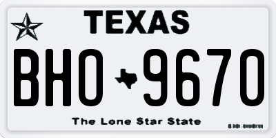 TX license plate BHO9670