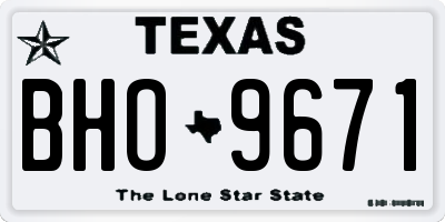 TX license plate BHO9671