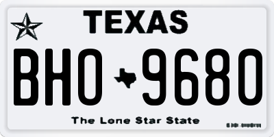 TX license plate BHO9680