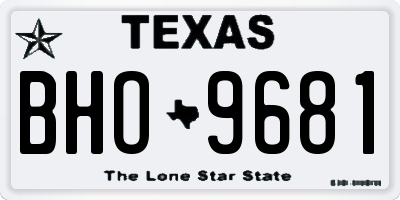 TX license plate BHO9681
