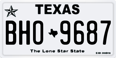 TX license plate BHO9687