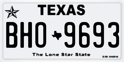 TX license plate BHO9693