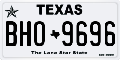 TX license plate BHO9696