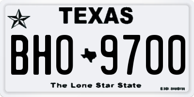 TX license plate BHO9700