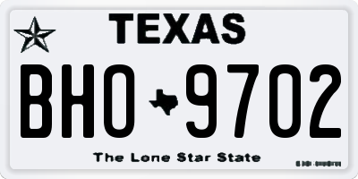 TX license plate BHO9702