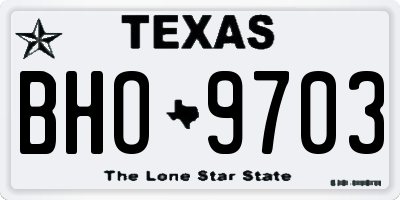 TX license plate BHO9703