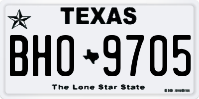 TX license plate BHO9705