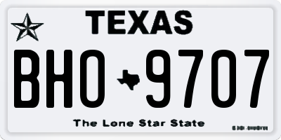 TX license plate BHO9707