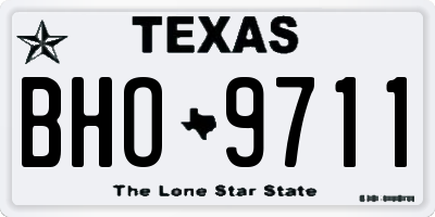 TX license plate BHO9711
