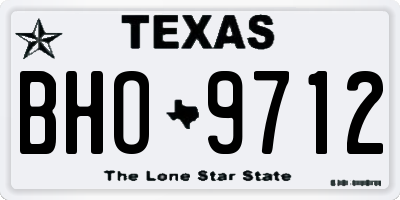 TX license plate BHO9712