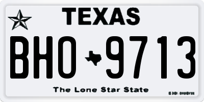 TX license plate BHO9713