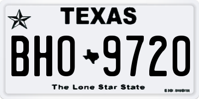 TX license plate BHO9720