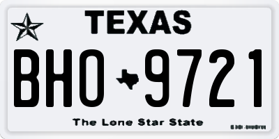 TX license plate BHO9721