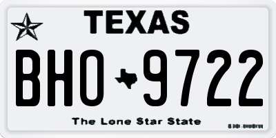 TX license plate BHO9722