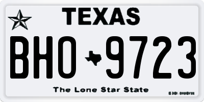 TX license plate BHO9723