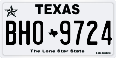 TX license plate BHO9724
