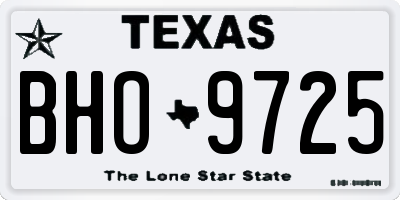 TX license plate BHO9725