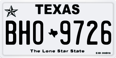 TX license plate BHO9726