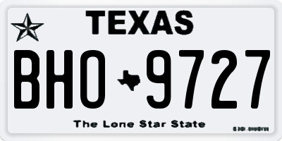 TX license plate BHO9727