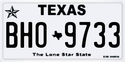 TX license plate BHO9733