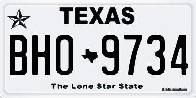 TX license plate BHO9734