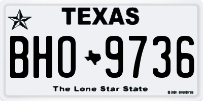 TX license plate BHO9736