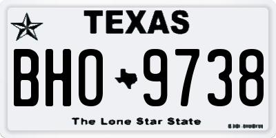 TX license plate BHO9738