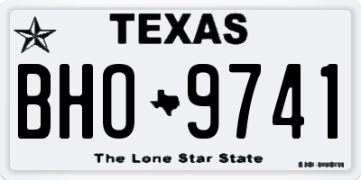 TX license plate BHO9741