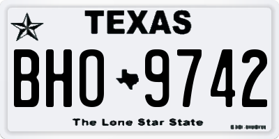 TX license plate BHO9742
