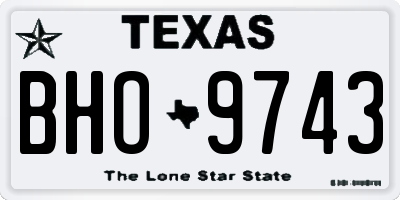 TX license plate BHO9743