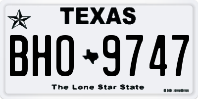TX license plate BHO9747