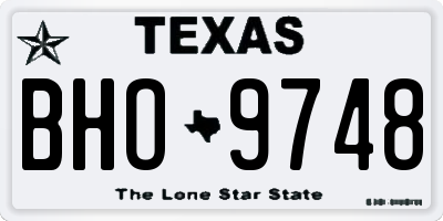TX license plate BHO9748