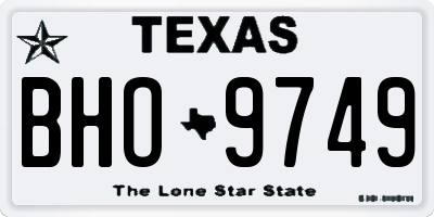 TX license plate BHO9749