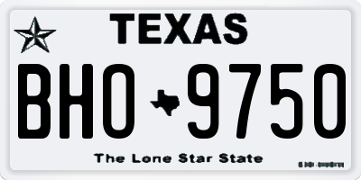 TX license plate BHO9750