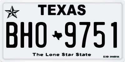 TX license plate BHO9751