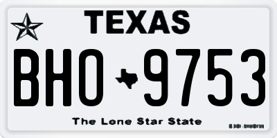TX license plate BHO9753